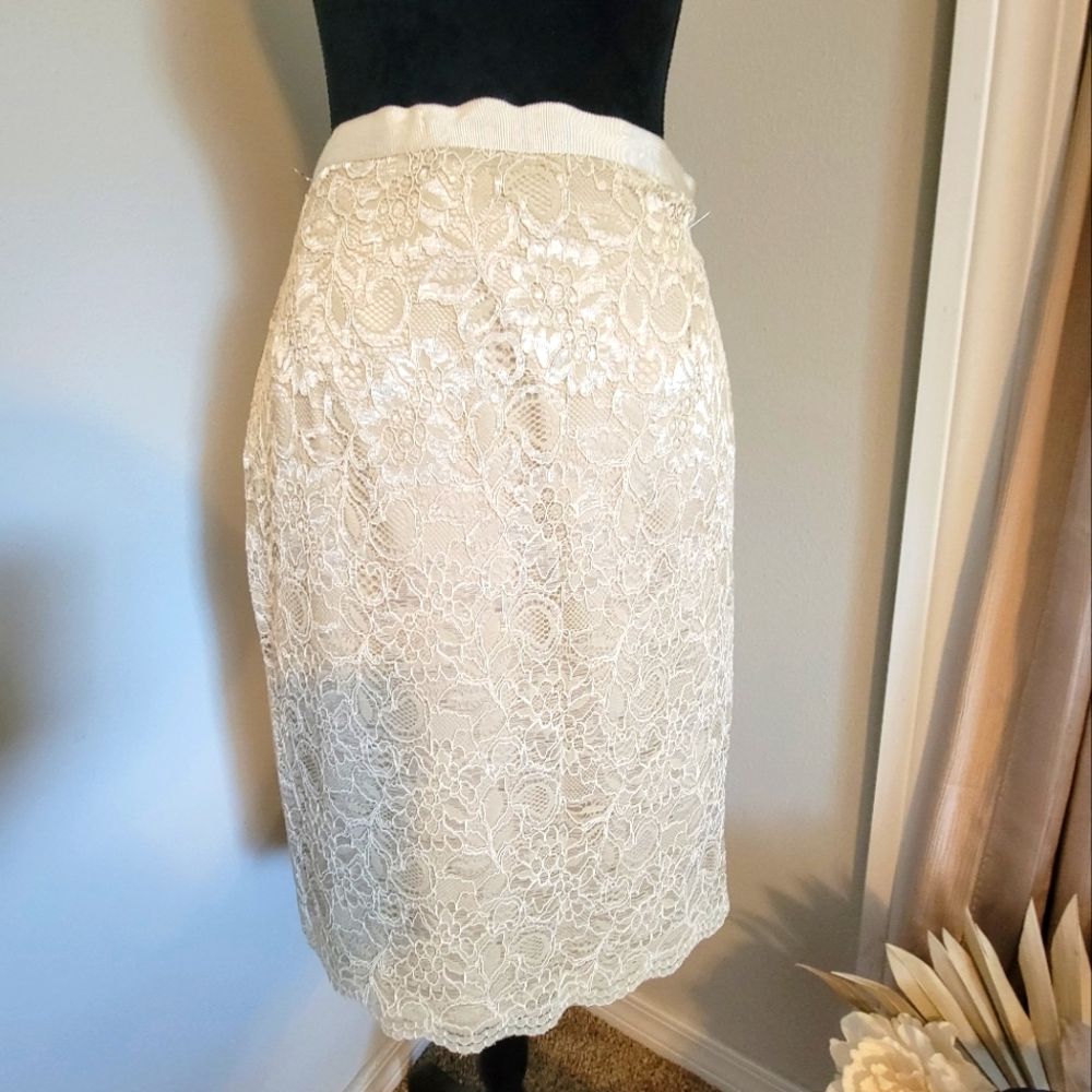 Cream lace skirt